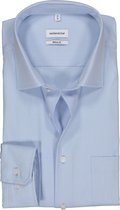 Seidensticker regular fit overhemd - lichtblauw fijn structuur - Strijkvrij - Boordmaat: 45
