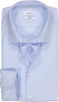 Seidensticker shaped fit overhemd - lichtblauw met wit gestreept - Strijkvrij - Boordmaat: 37