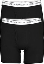 Calvin Klein CK ONE Cotton boxer brief (2-pack) - heren boxer lang met gulp - zwart -  Maat: S