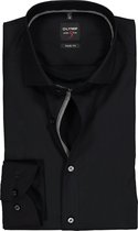 OLYMP Level 5 body fit overhemd - zwart (contrast) - Strijkvriendelijk - Boordmaat: 41