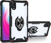 Matte TPU + PC magnetische schokbestendige hoes met ringhouder voor vivo Y93 (zwart)