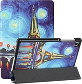 Voor Samsung Galaxy Tab A7 Lite T220/T225 Zijdetextuur Gekleurd Tekenpatroon Horizontale Flip Magnetische PU-lederen hoes met drievoudige houder (Star Tower)