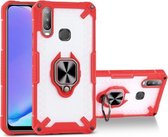 Matte TPU + PC magnetische schokbestendige hoes met ringhouder voor vivo Y17 (rood)