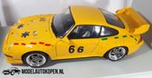Porsche 911 GT2 Race (Geel) (24 cm) 1/18 UT models - Model auto - Schaalmodel - Modelauto - Miniatuur autos