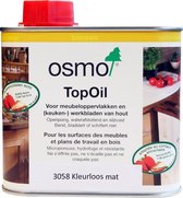 Olie - Top Oil - hout olie - Mat - Maakt - Waterafstotend en slijtvast - Anti blader en schilferen - Kleurloos - 0,5L