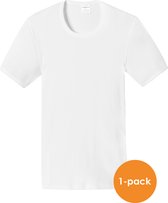 SCHIESSER Essentials T-shirt (1-pack) - Doppelribb met O-hals - wit - Maat: XL