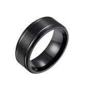 Stainless steel ring Clay | Zwart | Heren ring | Dames ring | Maat 19.8
