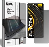 dipos I Privacy-Beschermfolie mat geschikt voor Poco M3 Privacy-Folie screen-protector Privacy-Filter (expres kleiner dan het glas omdat het gebogen is)