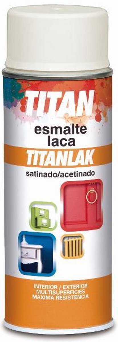 Titan Enamel Spuitlak voor Decoratie, Hobby & Doe-Het-Zelf Werk - Zijdeglans - Blanco/Wit