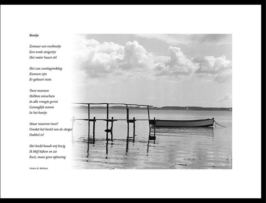 Acacia – Bootje – maçonniek gedicht in fotolijst zwart aluminium 30 x 40 cm