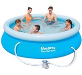 TWEE STUKS - Bestway opblaasbaar zwembad - Fast Set - diameter 305 cm, hoogte 76 cm - met filterpomp