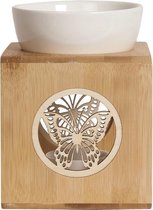 Woodbridge Butterfly Bamboo 15cm Oil & Wax Burner - vlinder waxmelt brander