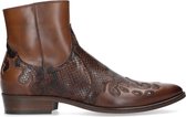 Sacha - Heren - Cognac western boots met snakeskin - Maat 42
