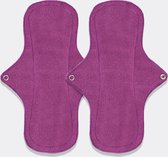 Serviettes hygiéniques lavables Eco Femme DaypadPLUS - L - ​Pack de 2 - 100% Katoen Bio - ​Violet