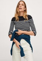 Mango T-shirt Gestreept T Shirt Van Organisch Katoen 17054057 99 Dames Maat - XXL