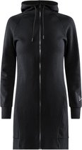 Craft District Long Hoodie, dames, zwart
