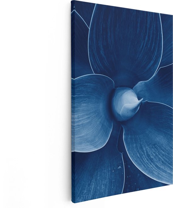 Artaza Canvas Schilderij Blauwe Agave Plant - Bloem - 80x120 - Groot - Foto Op Canvas - Canvas Print