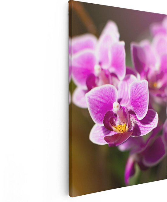 Artaza Canvas Schilderij Paarse Orchidee Bloemen - 80x120 - Groot - Foto Op Canvas - Canvas Print