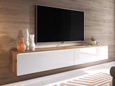 Meuble TV Mobistoxx Dubai avec LED, meuble TV Wotan Chêne / blanc, meuble TV 140cm
