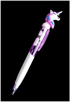 Eenhoorn Balpen met licht | 1 Unicorn Pen LED | Paars