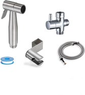 Bidet Sproeier Set Compleet - Sprayer Kit - Toilet Accessoires - RVS Hand Bidet - Badkamer Spuit - Handdouche - 5 Delig - Roestvrij Staal