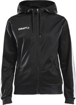 Craft trainingsjas met capuchon, Pro Control Hood jacket, dames zwart/wit