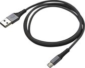 Micro-USB Kabel Nylon, Zwart - Celly