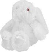 Zacht knuffel konijn met satijn | 25 cm | Wit