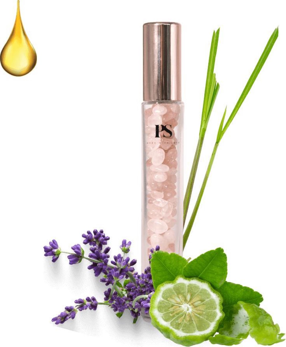 Goedkoopste Positivity Shop™ - Etherische Olie Roller Edelsteen - Rozenkwarts - 15 ml - Aromatherapie - Good Night - Edelsteen Rollerbal