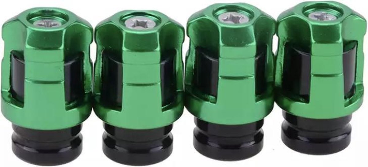 TT-products ventieldoppen Screw-on Green aluminium 4 stuks groen