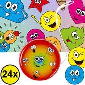 Decopatent® Uitdeelcadeaus 24 STUKS Metalen Smiley Yoyo's - Jojo's Metaal - Traktatie Uitdeelcadeautjes voor kinderen - Speelgoed