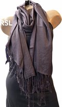 Sjaal lang effen kleur donkerpaars 185/75cm