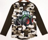 S&C Trekker / tractor shirt - lange mouw - Fendt - army camouflageprint AQ33 - maat 146/152