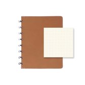 Atoma PUR notebook formaat A5 dots(punt) naturel leder 144 bladzijden