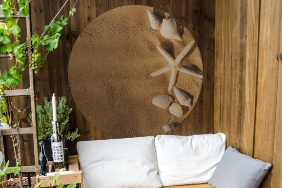 Garden Circle Starfish - Coquillages - Plage - 120x120 cm - Affiche de Jardin Ronde - Extérieur - XXL