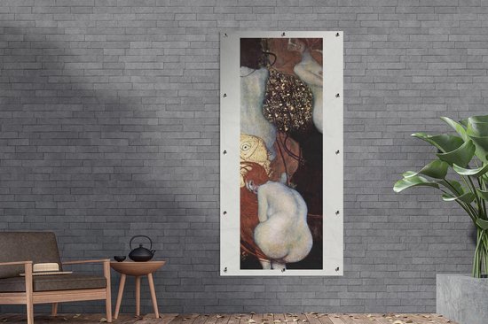 Affiche clôture Poisson rouge - Gustav Klimt - 100x200 cm - Toile de jardin