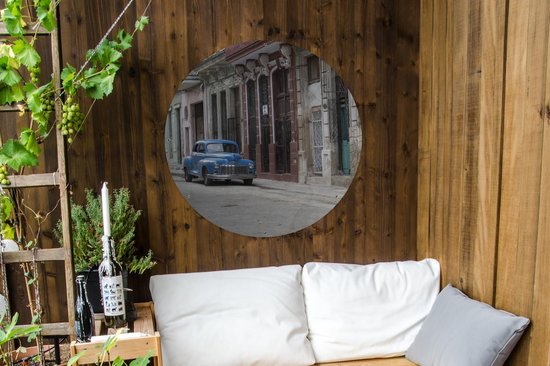 Garden Circle Oldtimer - Classique - Blauw - 90x90 cm - Affiche de Jardin Ronde - Extérieur