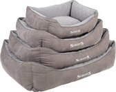 Scruffs Thermal Box Bed - Lit chaud pour chien pour les journées froides avec housse en polaire super douce - S/ M / L / XL en Grijs, marron ou Zwart - Couleur : Grijs, taille : Medium