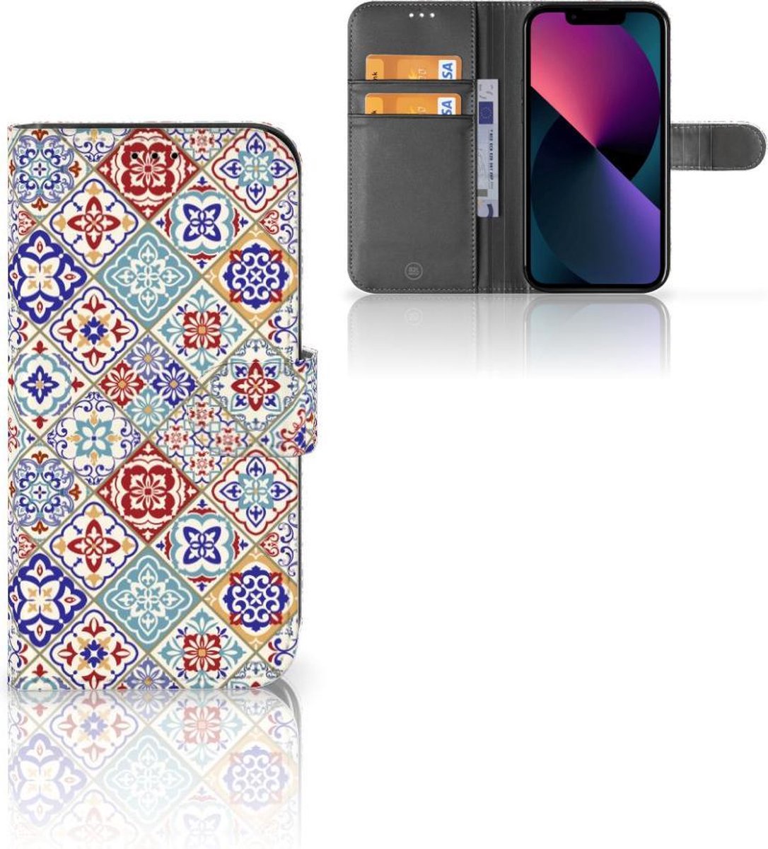 Apple iPhone 13 Bookcase Tiles Color