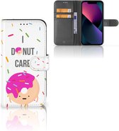 Smartphone Hoesje Geschikt voor iPhone 13 Bookcase met Quotes Donut Cadeautjes voor Meisjes