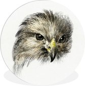 WallCircle - Wandcirkel ⌀ 30 - Kop van een roofvogel - schilderij van Jean Bernard - Ronde schilderijen woonkamer - Wandbord rond - Muurdecoratie cirkel - Kamer decoratie binnen - Wanddecoratie muurcirkel - Woonaccessoires