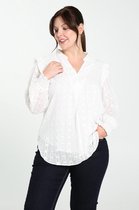 Paprika Dames Blouse met reliëfborduurwerk en in lurexgaren - Outdoorblouse - Maat 50