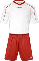 Masita | Sportshirt Heren & Dames Korte Mouw - Striker - Licht Elastisch Polyester Ademend Vocht Regulerend - WHITE/RED - XL