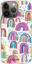 Casetastic Apple iPhone 13 Pro Hoesje - Softcover Hoesje met Design - Sweet Candy Rainbows Print