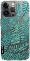 Casetastic Apple iPhone 13 Pro Hoesje - Softcover Hoesje met Design - Turquoise Fronds Print