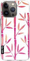 Casetastic Apple iPhone 13 Pro Hoesje - Softcover Hoesje met Design - Pink Bamboo Pattern Print