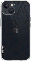 Casetastic Apple iPhone 13 Hoesje - Softcover Hoesje met Design - Abstraction Lines Black Transparent Print