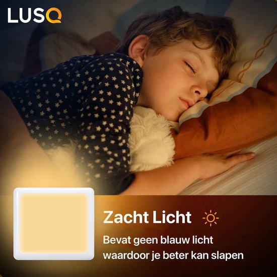 LUSQ® - 2 Stuks - LED Nachtlampje Stopcontact - Dag en Nacht Sensor - Kinderen - Warm Wit - LUSQ®
