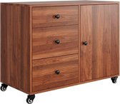Dakta® Opbergkast | Met wieltjes | 3 laden en 1 deur | Opberger | Dressoir | Kommode | Nachtkastje