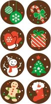 Sluitsticker - Sluitzegel –  Kerstboom / Zuurstok / Wanten / Sneeuwpop | Wit – Groen – Rood | Winter – Sneeuw - Kerst - Merry Christmas – Feestdagen – Sinterklaas | Envelop – Cadeau – Cadeauzakje | Kinderen – Jongens – Meisjes | DH Collection